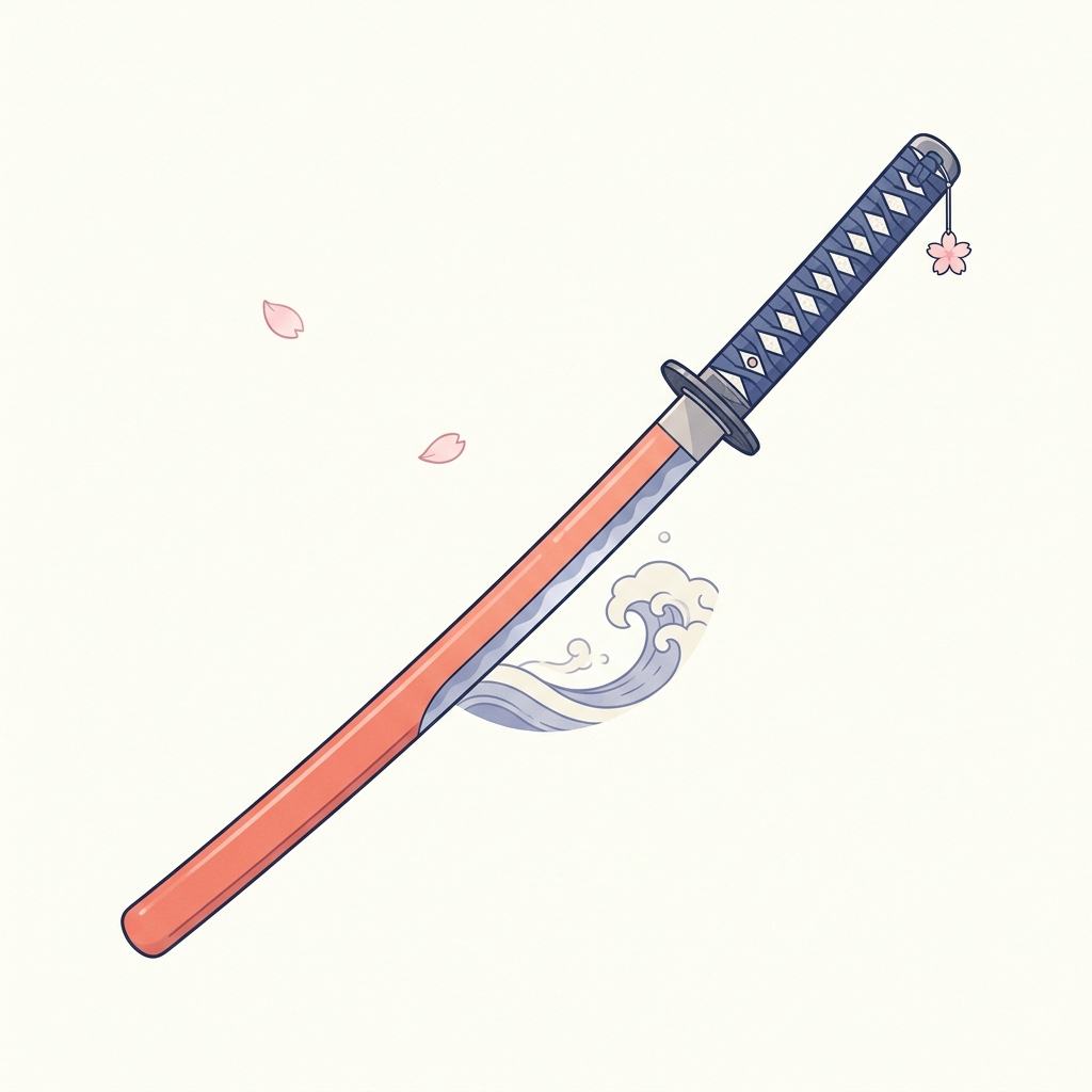 Coral-Lacquer Katana